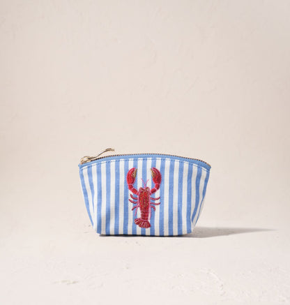 Lobster Stripe Canvas Printed Coin Purse