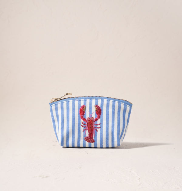 Lobster Stripe Canvas Printed Coin Purse