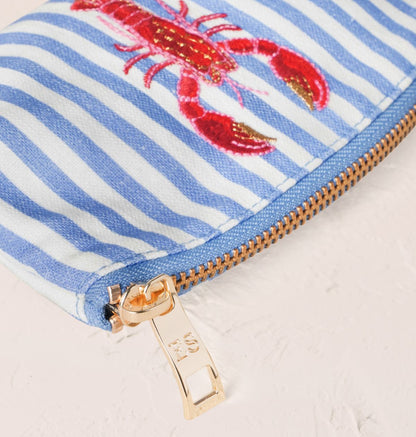 Lobster Stripe Canvas Printed Coin Purse