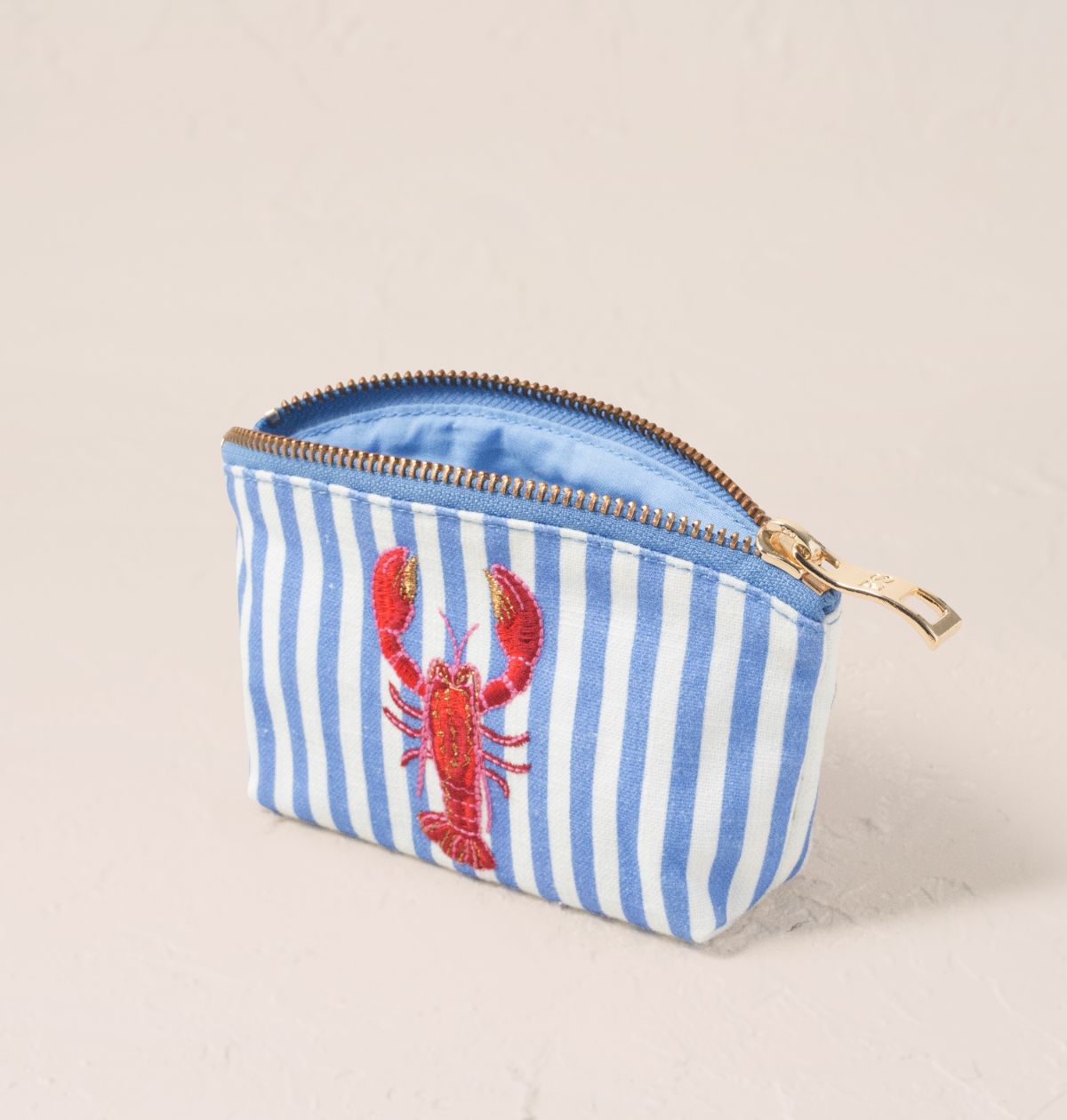 Lobster Stripe Canvas Printed Coin Purse
