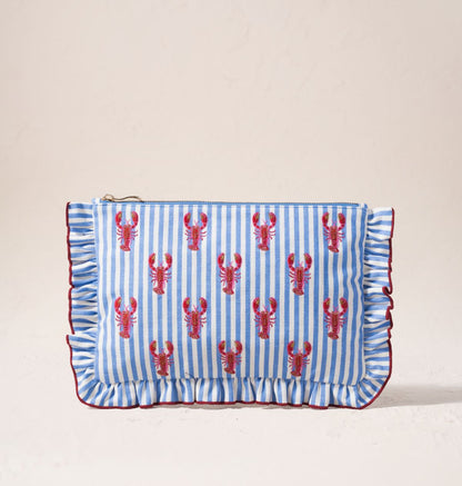 Lobster Stripe Canvas Printed Frill Pouch