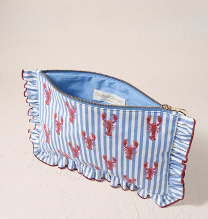 Lobster Stripe Canvas Printed Frill Pouch
