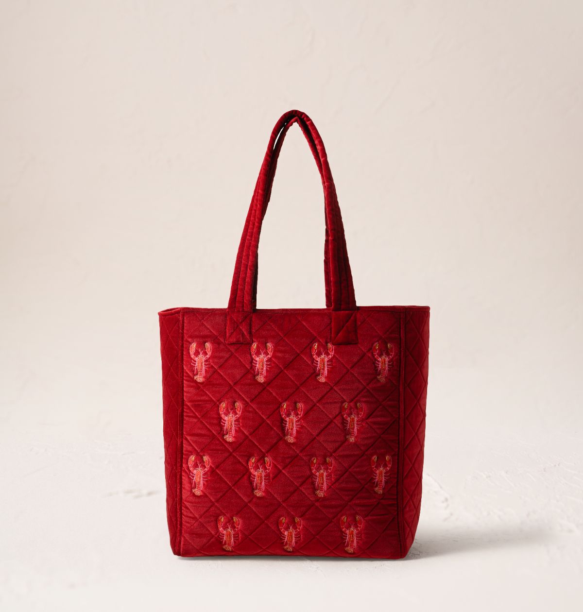 Lobster Velvet Tote