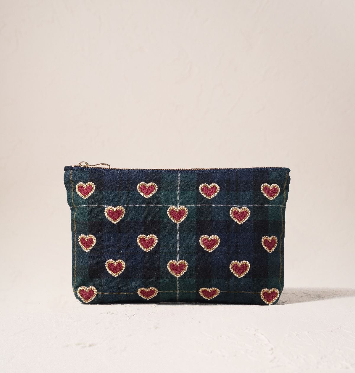 Love Hearts Tartan Everyday Pouch