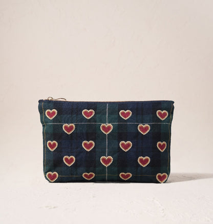 Love Hearts Tartan Everyday Pouch