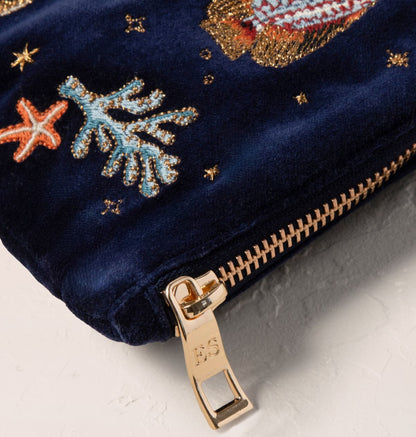 Marine Paradise Velvet Everyday Pouch
