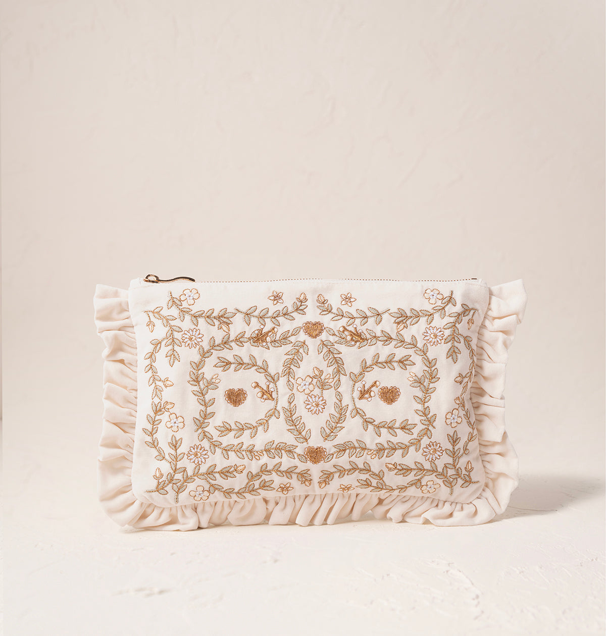 Mediterranean Garden Bride Frill Pouch