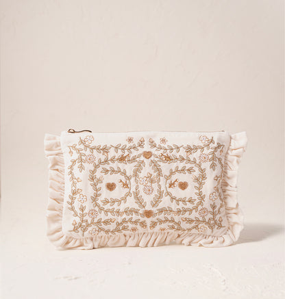 Mediterranean Garden Bride Frill Pouch