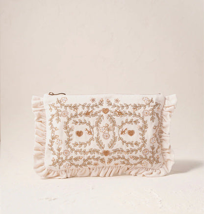 Mediterranean Garden Bride Frill Pouch