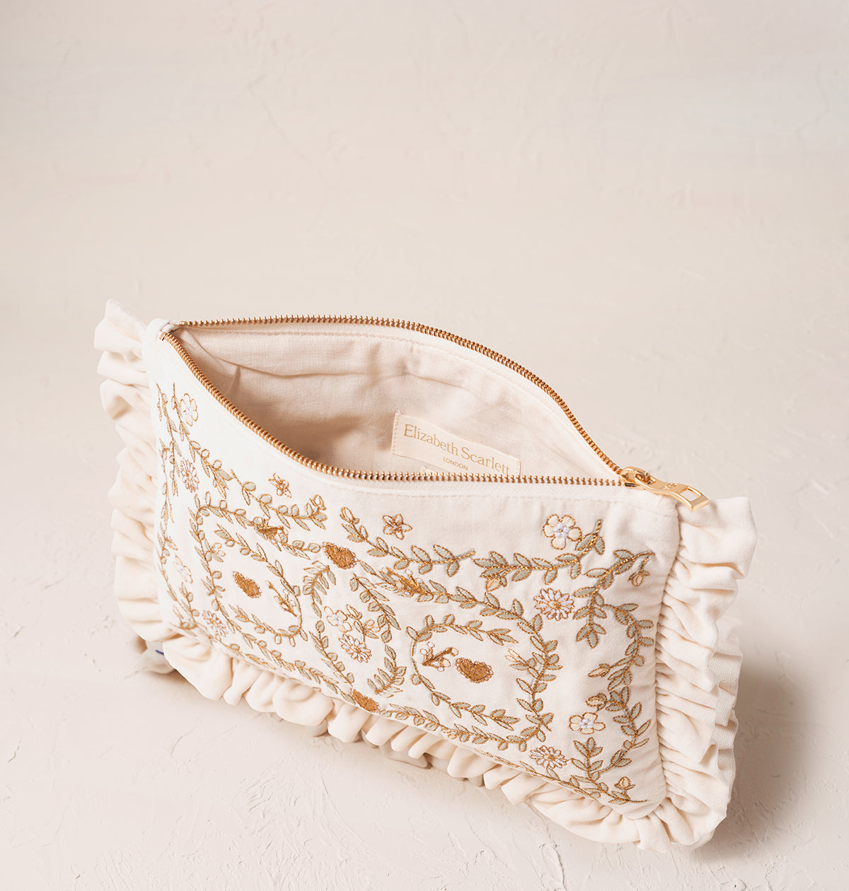 Mediterranean Garden Bride Frill Pouch