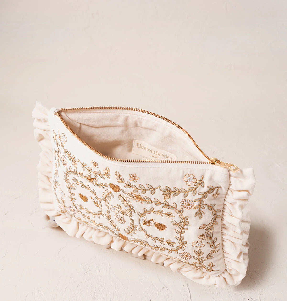 Mediterranean Garden Bride Frill Pouch