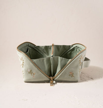 Mediterranean Garden Open Flat Makeup Bag