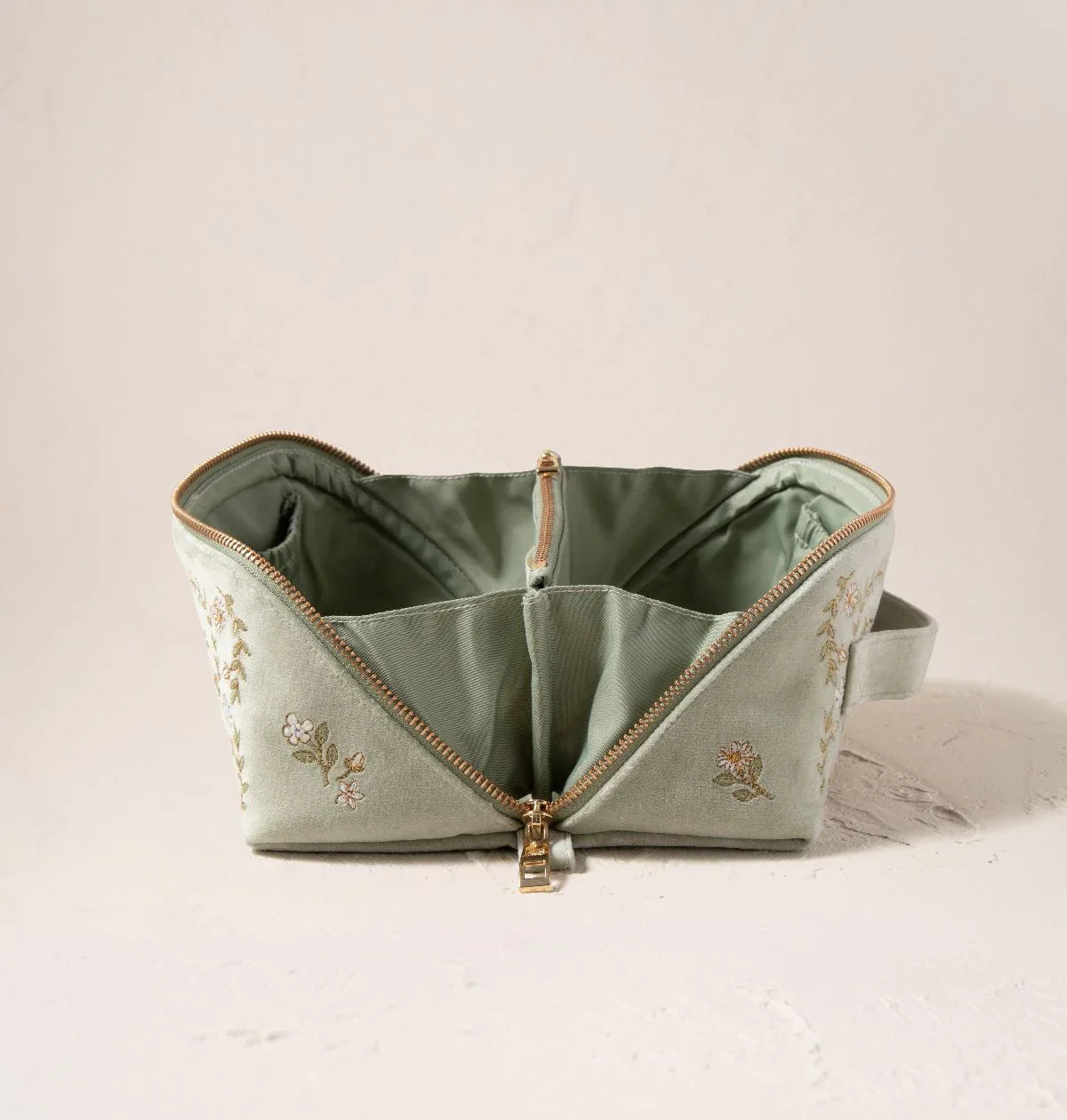 Mediterranean Garden Open Flat Makeup Bag