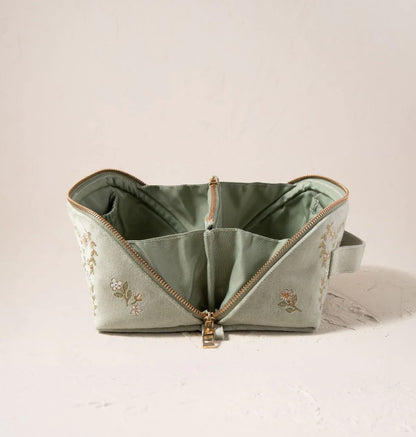 Mediterranean Garden Open Flat Makeup Bag