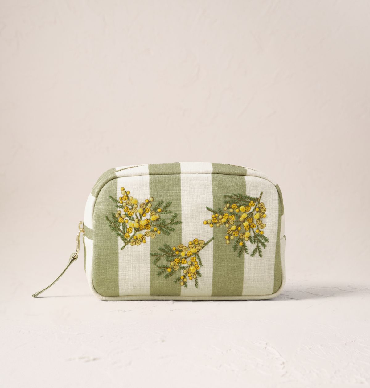 Mimosa Stripe Printed Makeup Bag