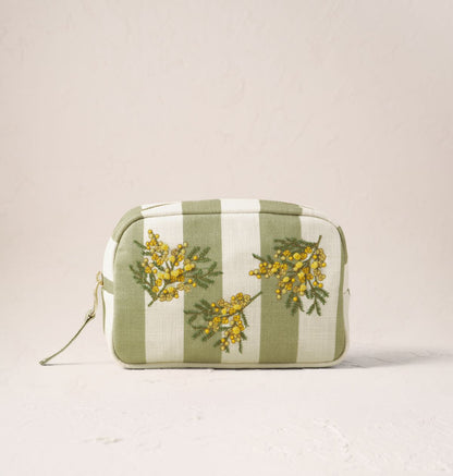 Mimosa Stripe Printed Makeup Bag