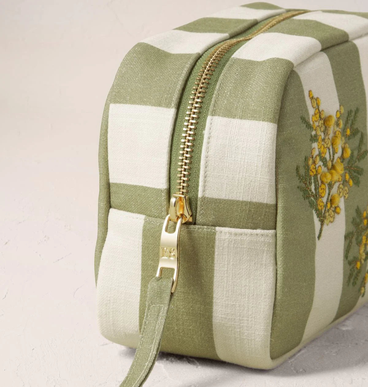 Mimosa Stripe Printed Makeup Bag