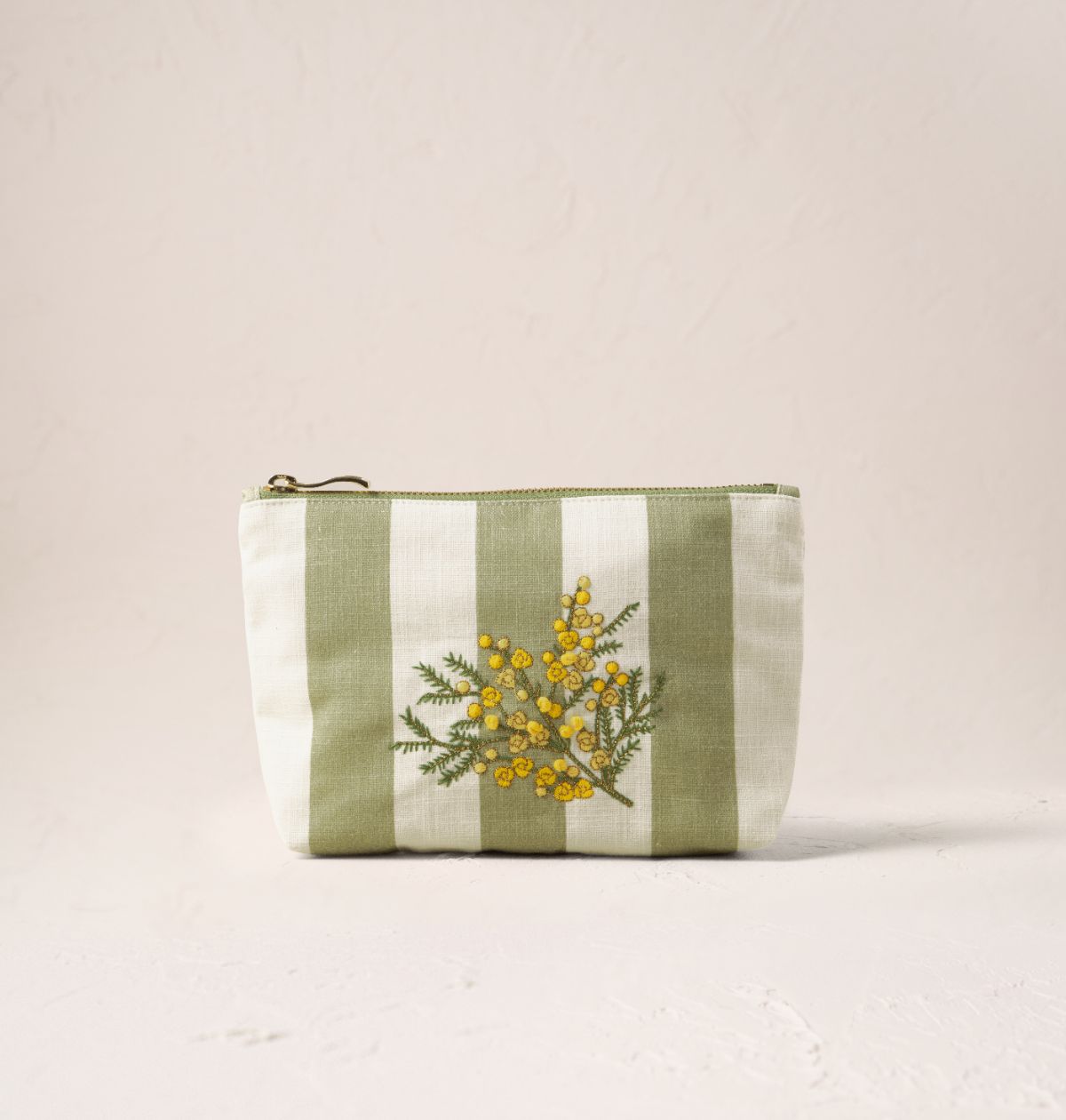 Mimosa Stripe Printed Mini Pouch