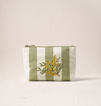 Mimosa Stripe Printed Mini Pouch