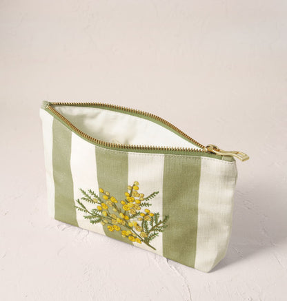 Mimosa Stripe Printed Mini Pouch