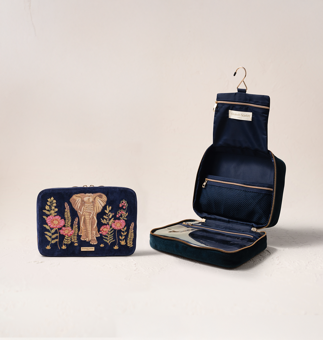 Botanical Elephant Hanging Wash Bag