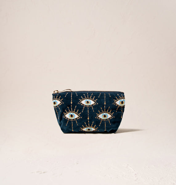 【Elizabeth Scarlett】Mystical Eye ウォッシュバッグ Elizabeth Scarlett Mystical Eye Ink Blue Velvet Wash Bag