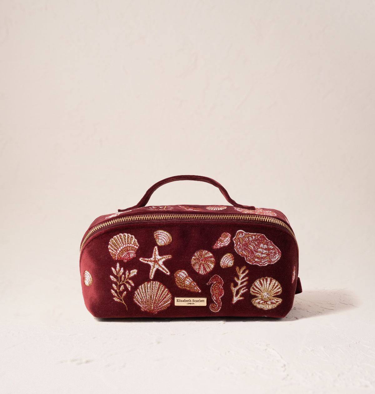 Ocean Treasures Velvet Open Flat Makeup Bag