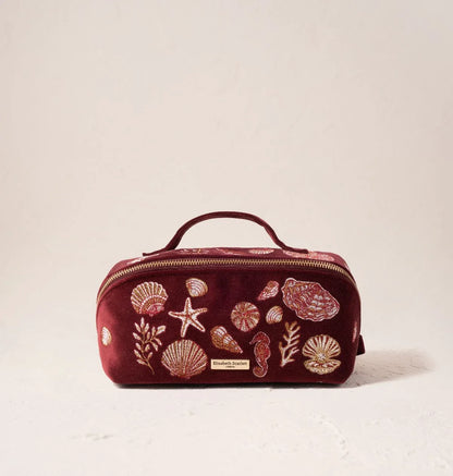 Ocean Treasures Velvet Open Flat Makeup Bag