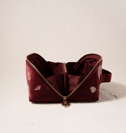 Ocean Treasures Velvet Open Flat Makeup Bag