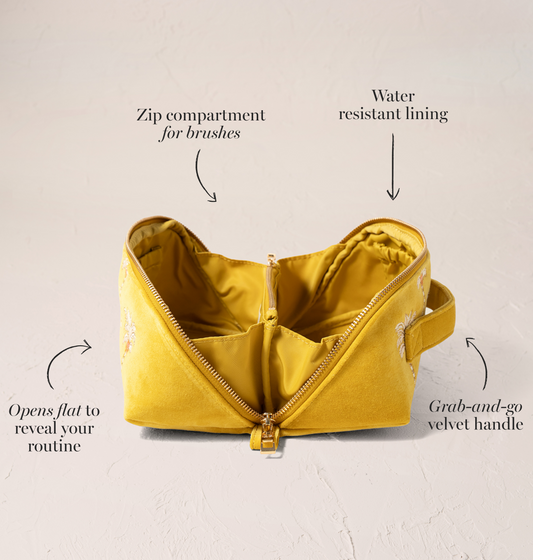 Sunrise Palms Open Flat Makeup Bag