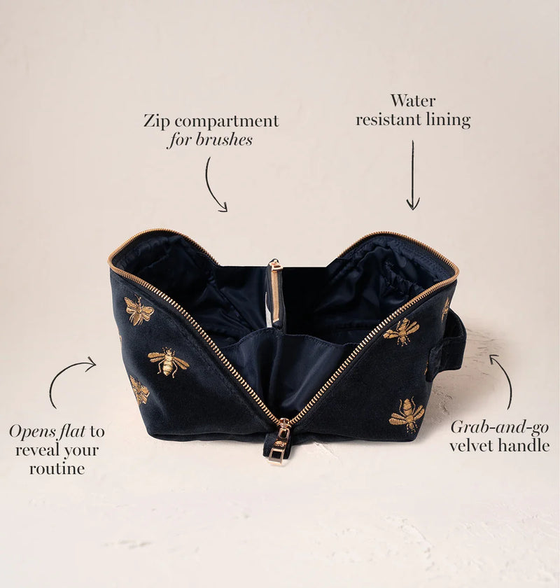 Honey Bee Open Flat Makeup Bag – Elizabeth Scarlett