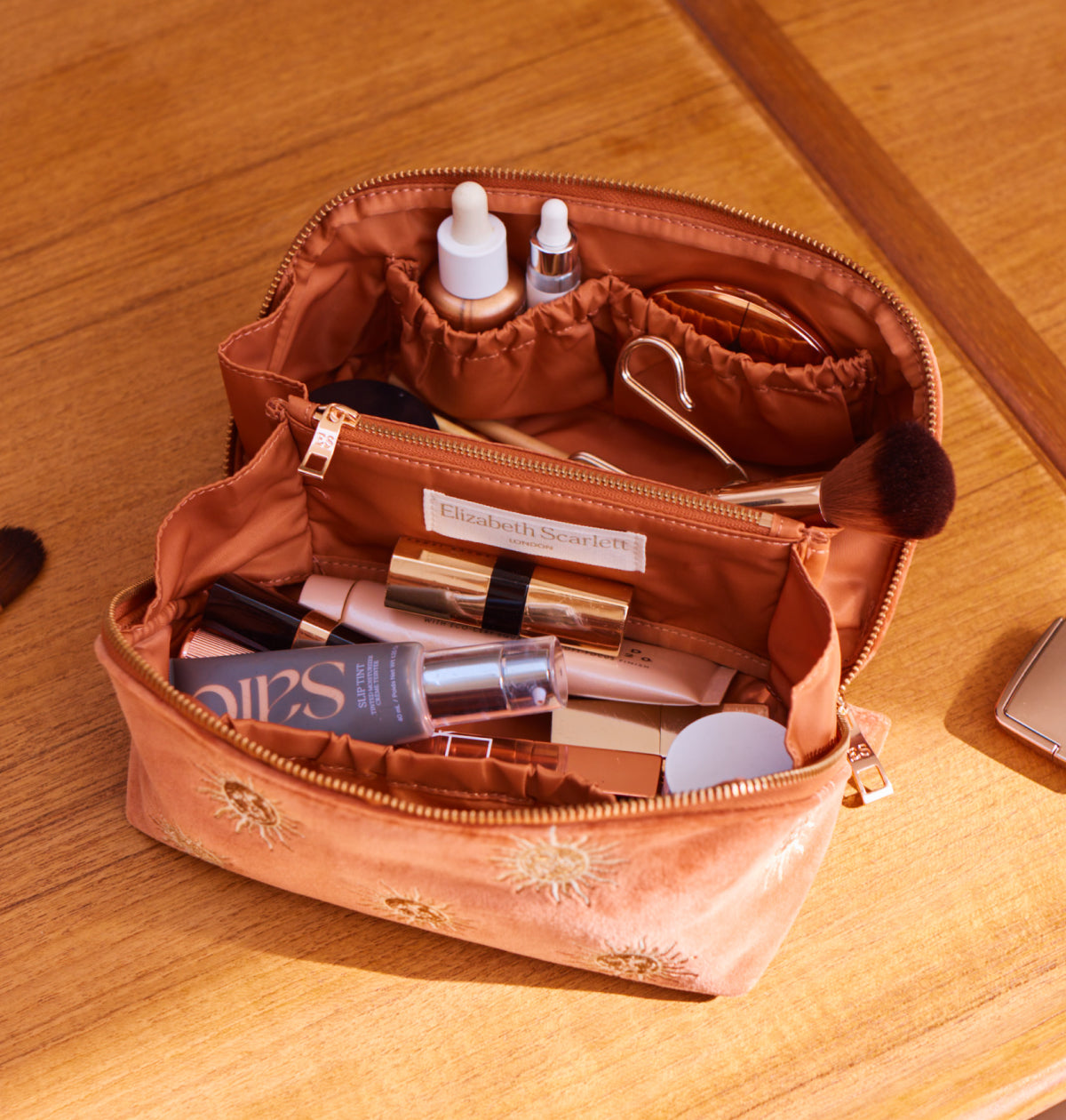 Sun Goddess Open Flat Makeup Bag