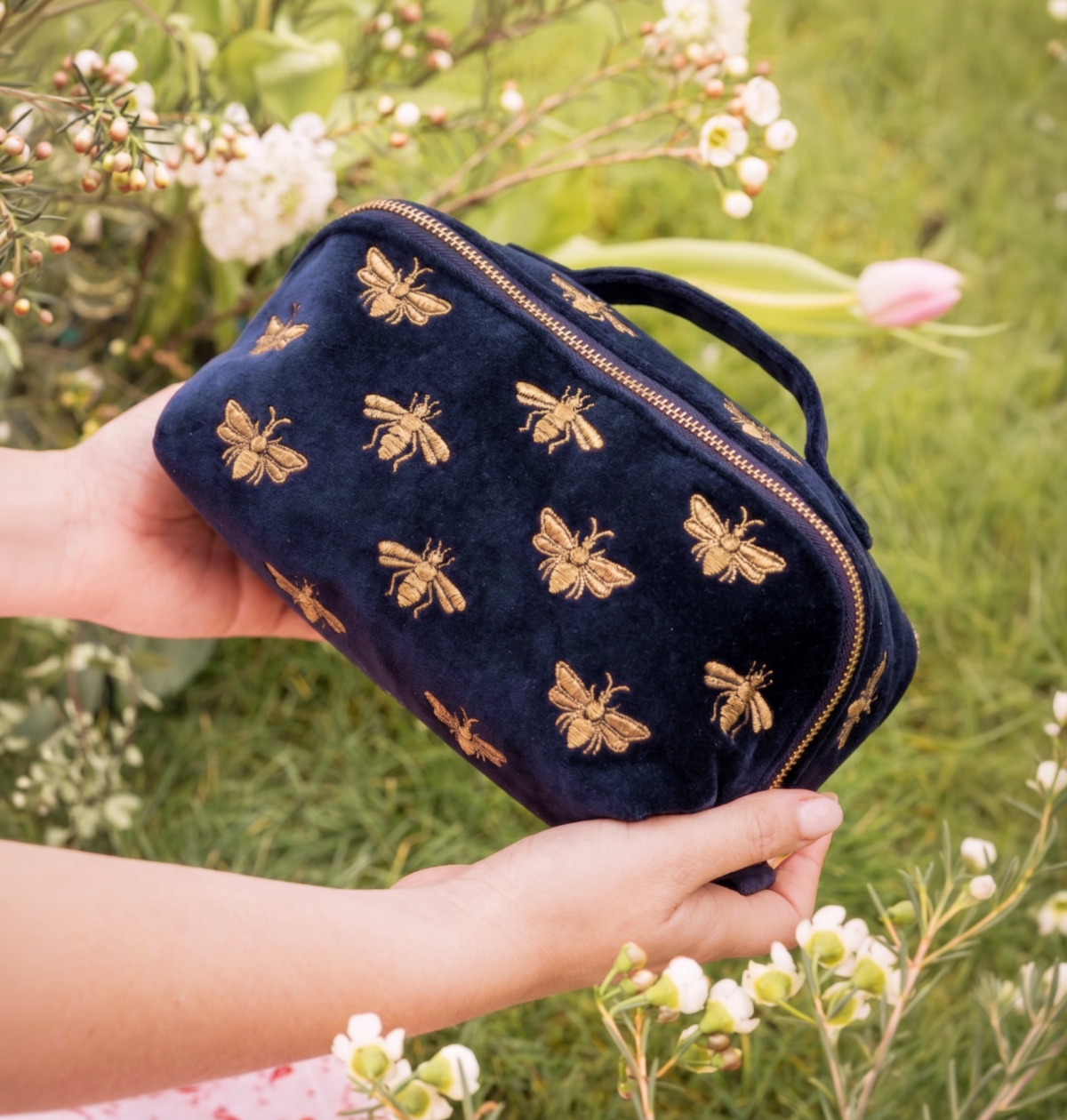 Honey Bee Open Flat Makeup Bag