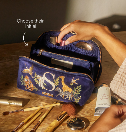 Safari Alphabet Open Flat Makeup Bag