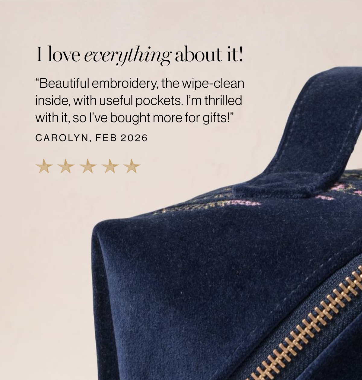 Botanical Elephant Velvet Open Flat Makeup Bag