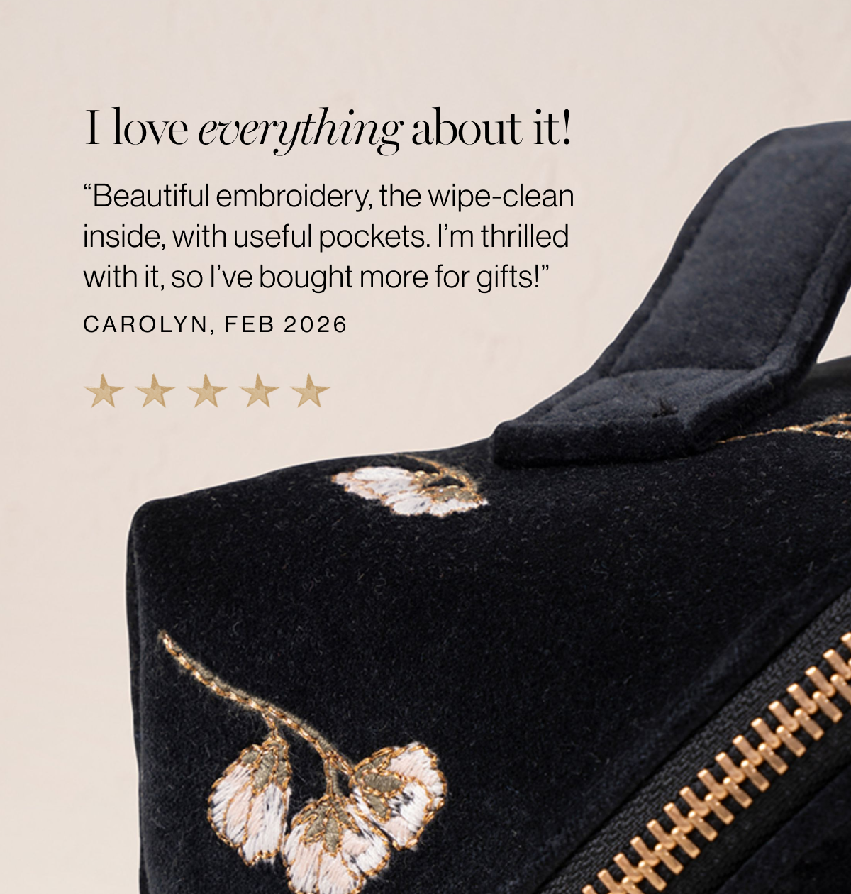 Pressed Flowers Open Flat Makeup Bag