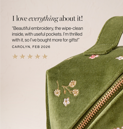 Wildflower Alphabet Open Flat Makeup Bag