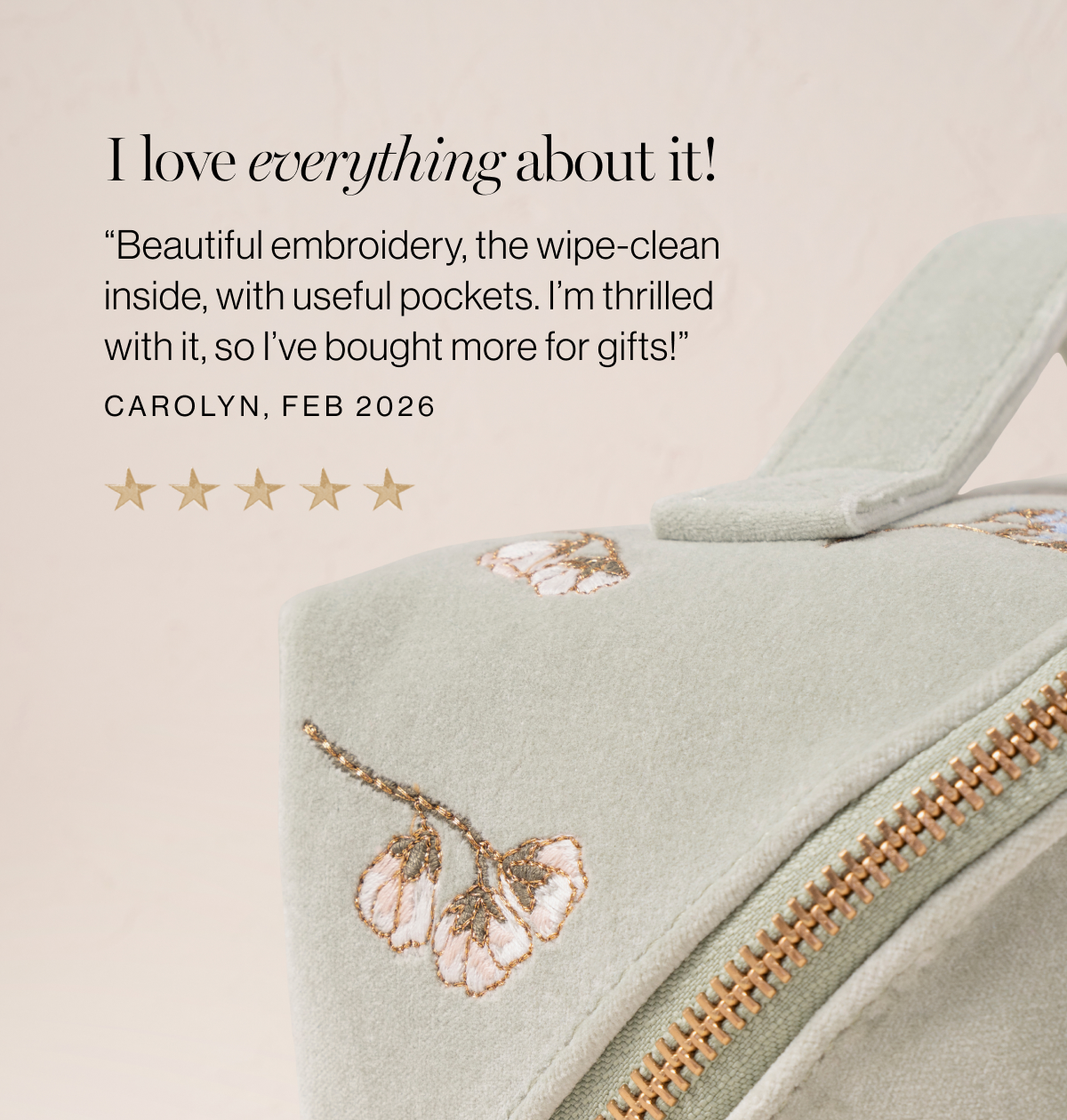 Pressed Flowers Open Flat Makeup Bag