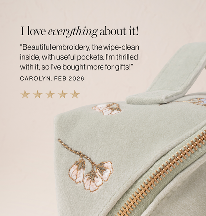 Pressed Flowers Open Flat Makeup Bag