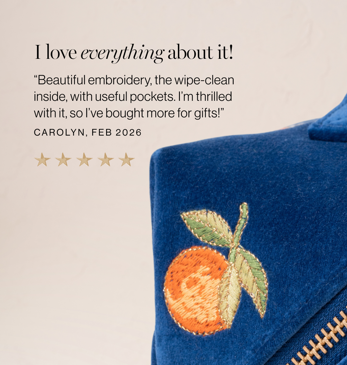 Orange Blossom Open Flat Makeup Bag