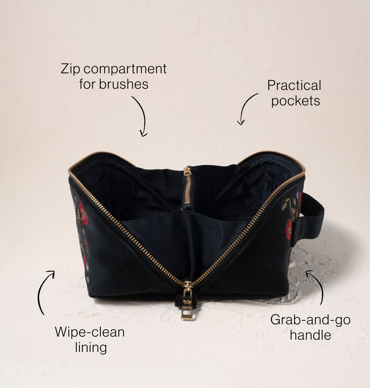Poppy Meadow Open Flat Makeup Bag