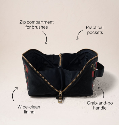 Poppy Meadow Open Flat Makeup Bag