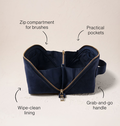 Botanical Elephant Velvet Open Flat Makeup Bag