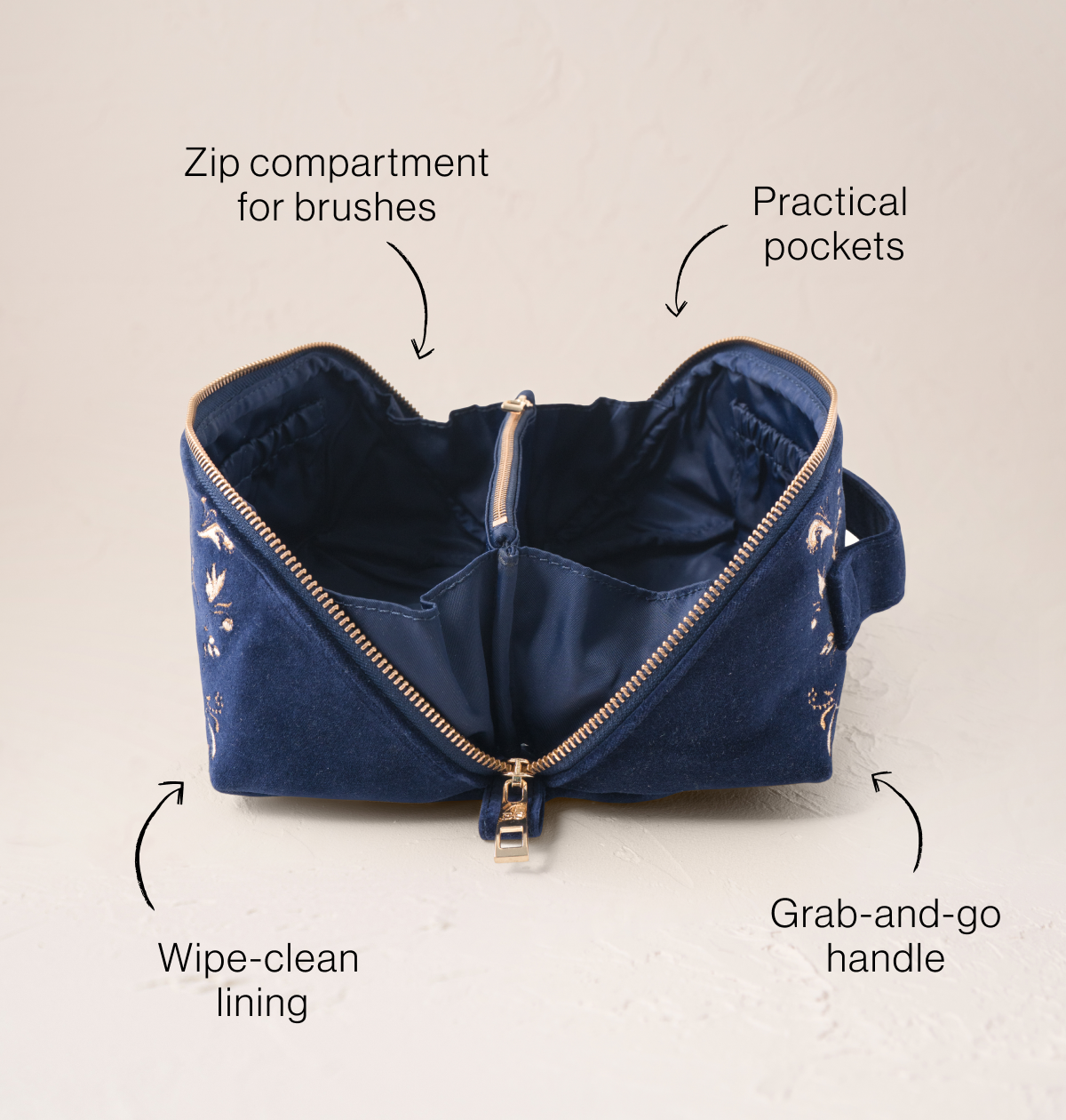 Provencal Bee Open Flat Makeup Bag