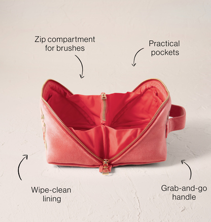 Summer Peach Open Flat Makeup Bag
