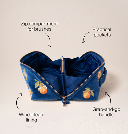 Orange Blossom Open Flat Makeup Bag