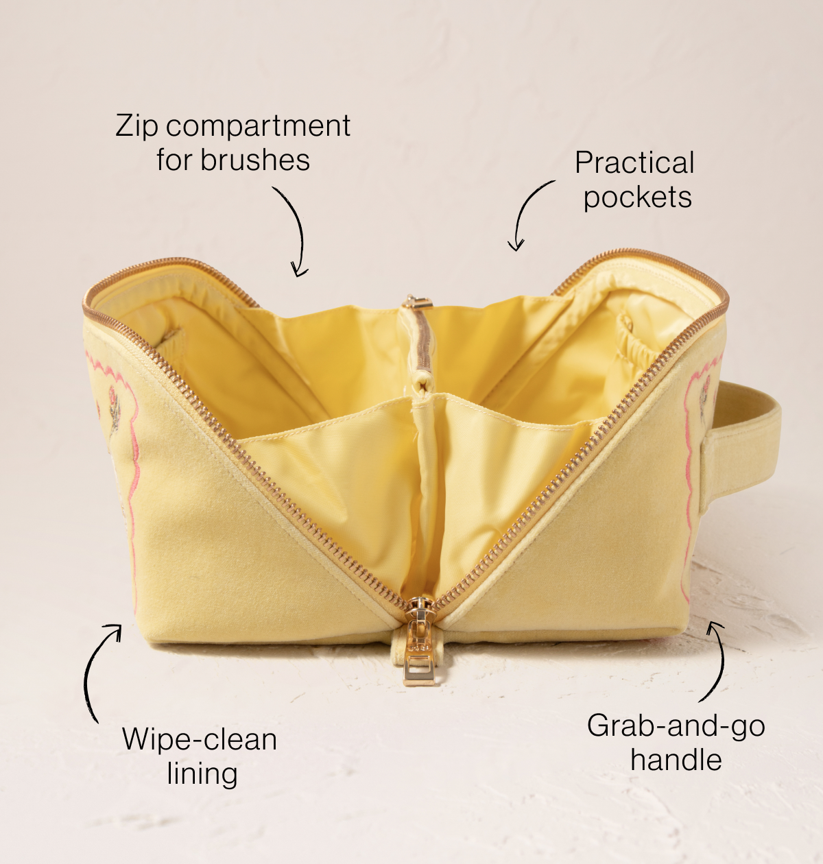 Love Birds Open Flat Makeup Bag