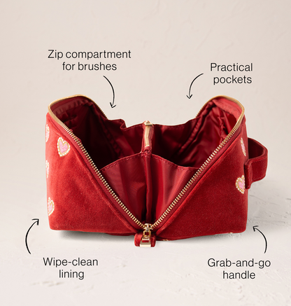 Love Hearts Open Flat Makeup Bag