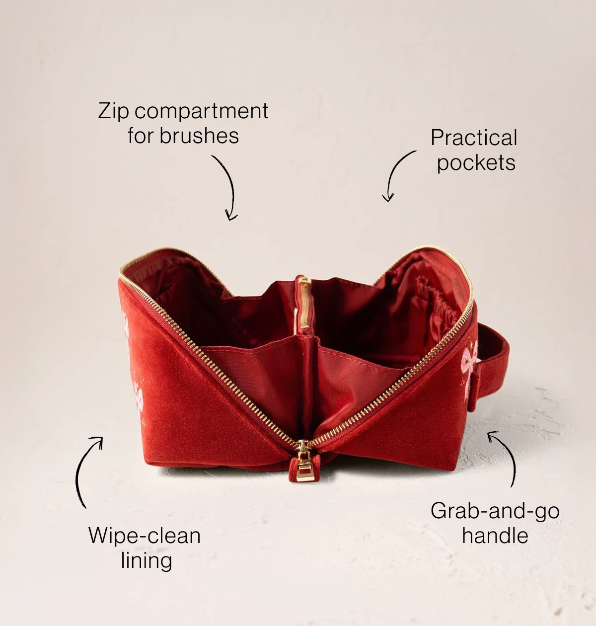 Dazzling Bows Open Flat Makeup Bag