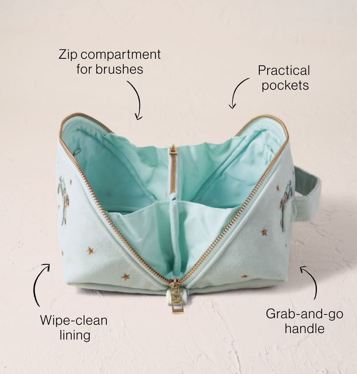 Baby Turtle Conservation Open Flat Makeup Bag